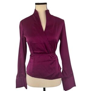 Women’s Adolfo Dominguez Deep Purple Silk Wrap Top – Size 36 (XS/S)